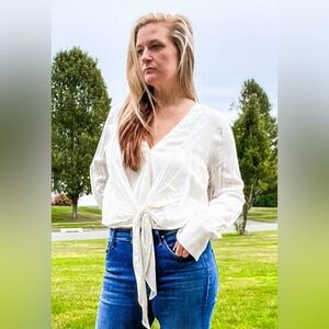 NWT The Room by Ark & Co. Tie Front Blouse